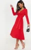 Red Long Sleeve Pleated Midi Dress sold by Pretty Little Thing