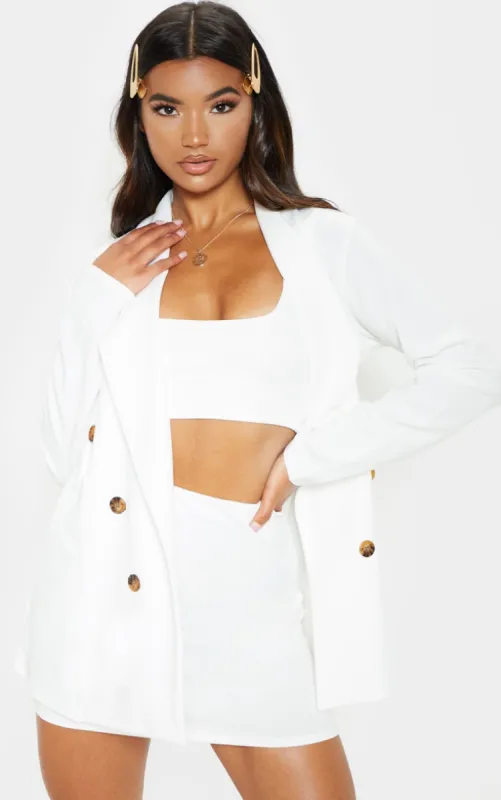 White Mini Suit Skirt sold by Pretty Little Thing