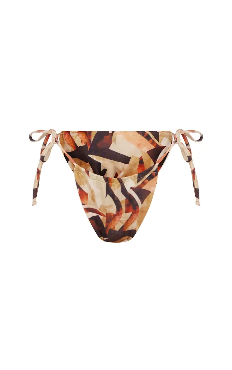 Chocolate Abstract Print Tie Side Bikini Bottoms sold by Pretty Little Thing product image thumbnail 5