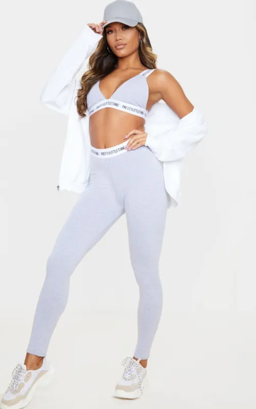 PRETTYLITTLETHING Grey Cotton High Waist Leggings sold by Pretty Little Thing