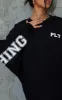 PRETTYLITTLETHING Black Slogan Oversized Sweat Jumper Dress sold by Pretty Little Thing