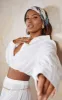 White Linen Feel Button Front Cropped Shirt sold by Pretty Little Thing