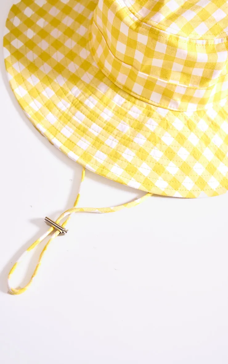 Yellow Gingham Toggle Bucket Hat sold by Pretty Little Thing product image thumbnail 2