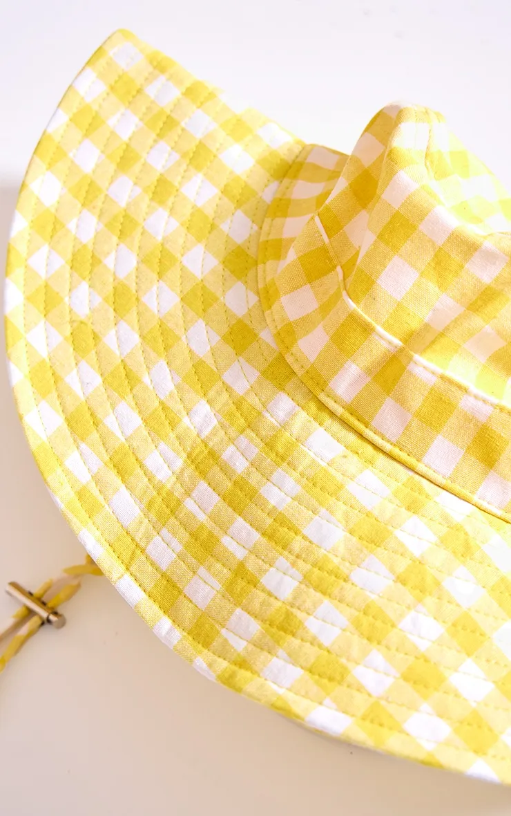 Yellow Gingham Toggle Bucket Hat sold by Pretty Little Thing product image thumbnail 3