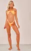 Orange Ombre Flower Print Halterneck Bikini Top sold by Pretty Little Thing