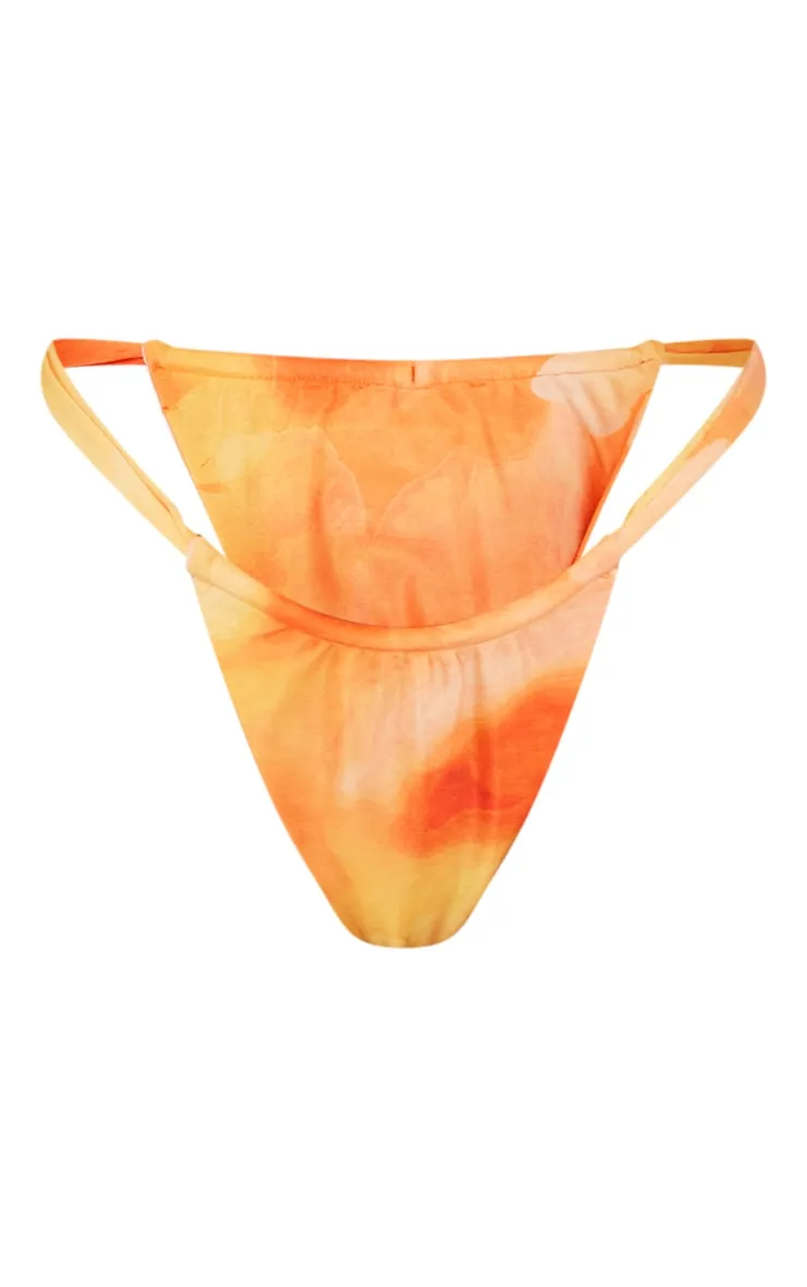 Orange Ombre Flower Print Halterneck Bikini Top sold by Pretty Little Thing product image thumbnail 5