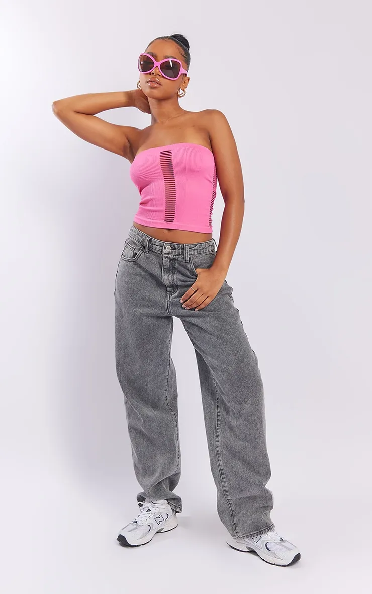 Pink Contour Rib Ladder Front Bandeau sold by Pretty Little Thing product image thumbnail 3