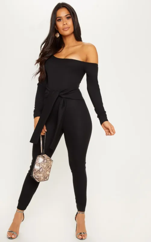 Black Sweat Jumpsuit sold by Pretty Little Thing
