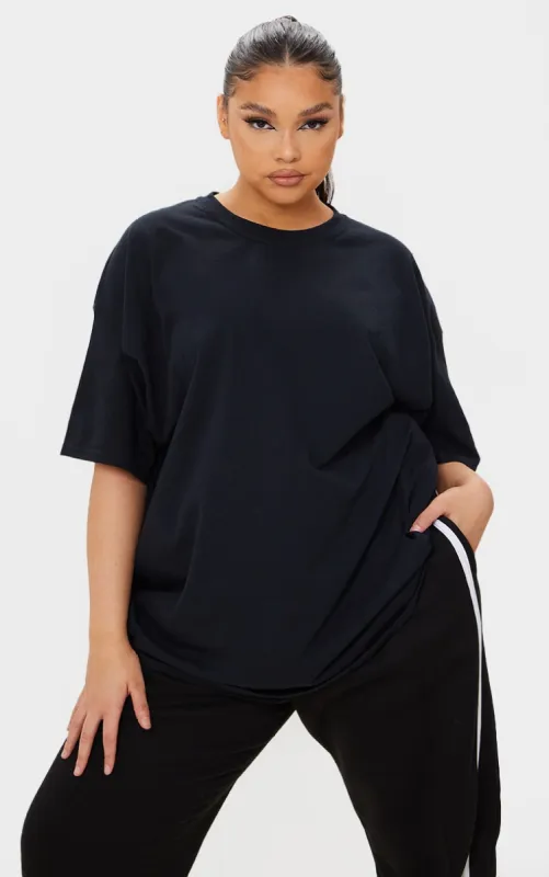 Plus Ultimate Black Oversized T Shirt sold by Pretty Little Thing