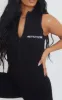 PRETTYLITTLETHING Black Embroidered Sleeveless Unitard sold by Pretty Little Thing