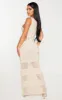 Petite Cream Crochet Plunged Maxi Dress sold by Pretty Little Thing
