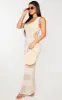 Petite Cream Crochet Plunged Maxi Dress sold by Pretty Little Thing