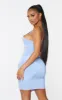 Shape Blue Slinky Overlock Ring Detail Cut Out Bodycon Dress sold by Pretty Little Thing
