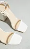 White Barely There Block Heeled Sandals sold by Pretty Little Thing