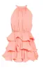 Peach Tiered Frill Short Halterneck Playsuit sold by Pretty Little Thing