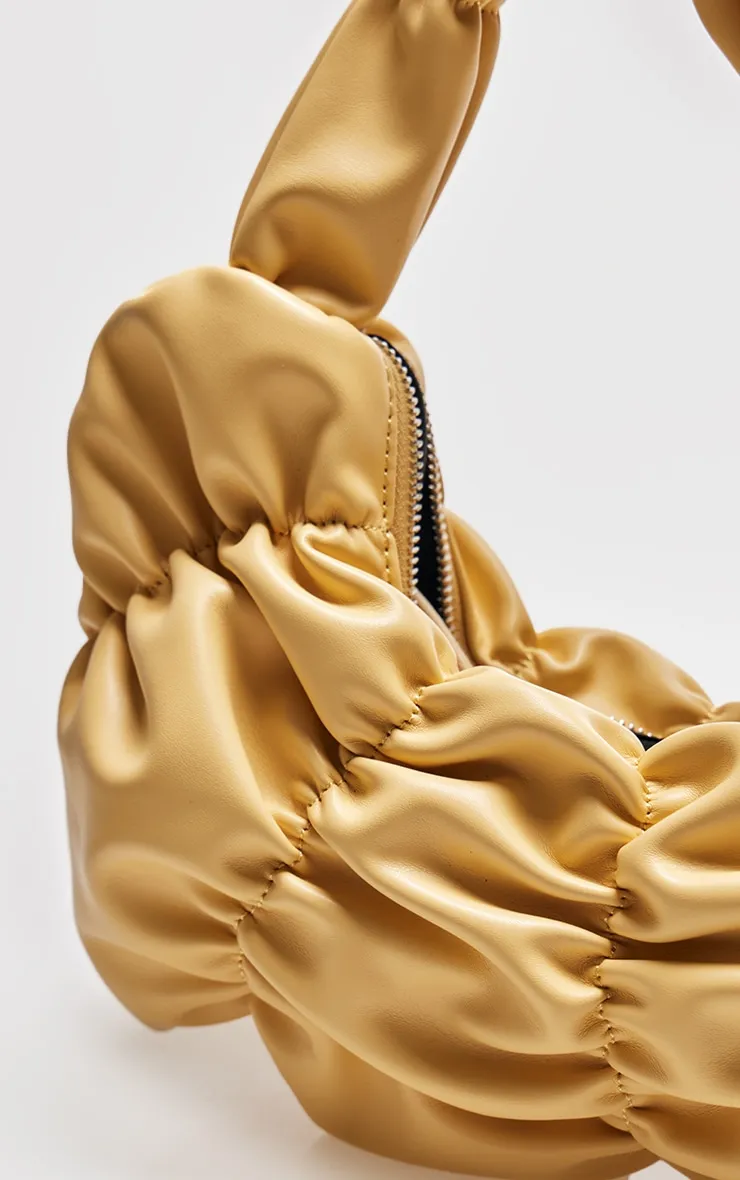 Pale Yellow PU Stretch Ruched Shoulder Bag sold by Pretty Little Thing product image thumbnail 4