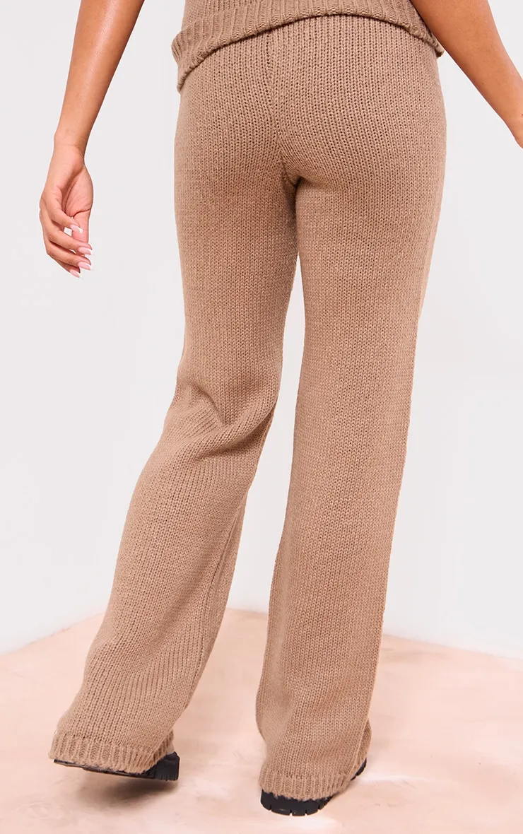Maternity Taupe Knitted Wide Leg Trousers sold by Pretty Little Thing product image thumbnail 3