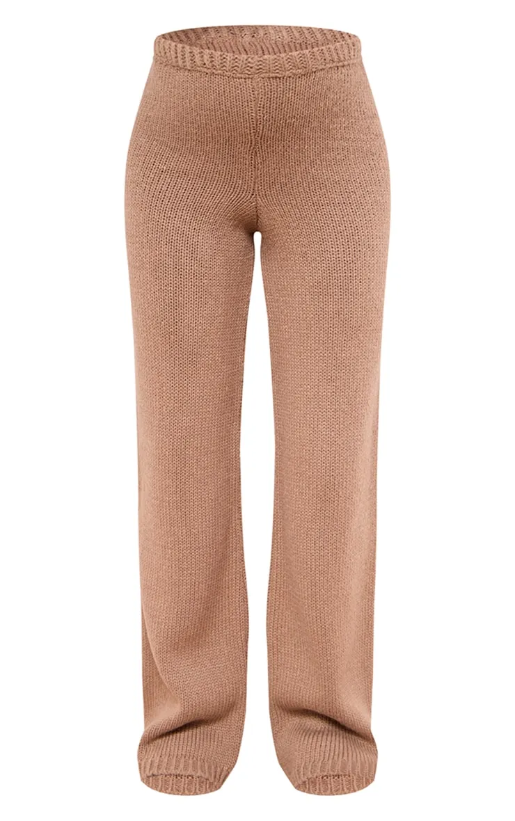 Maternity Taupe Knitted Wide Leg Trousers sold by Pretty Little Thing product image thumbnail 5