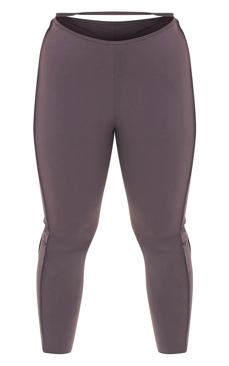 Plus Charcoal Sculpt Strappy Gym Leggings sold by Pretty Little Thing product image thumbnail 5