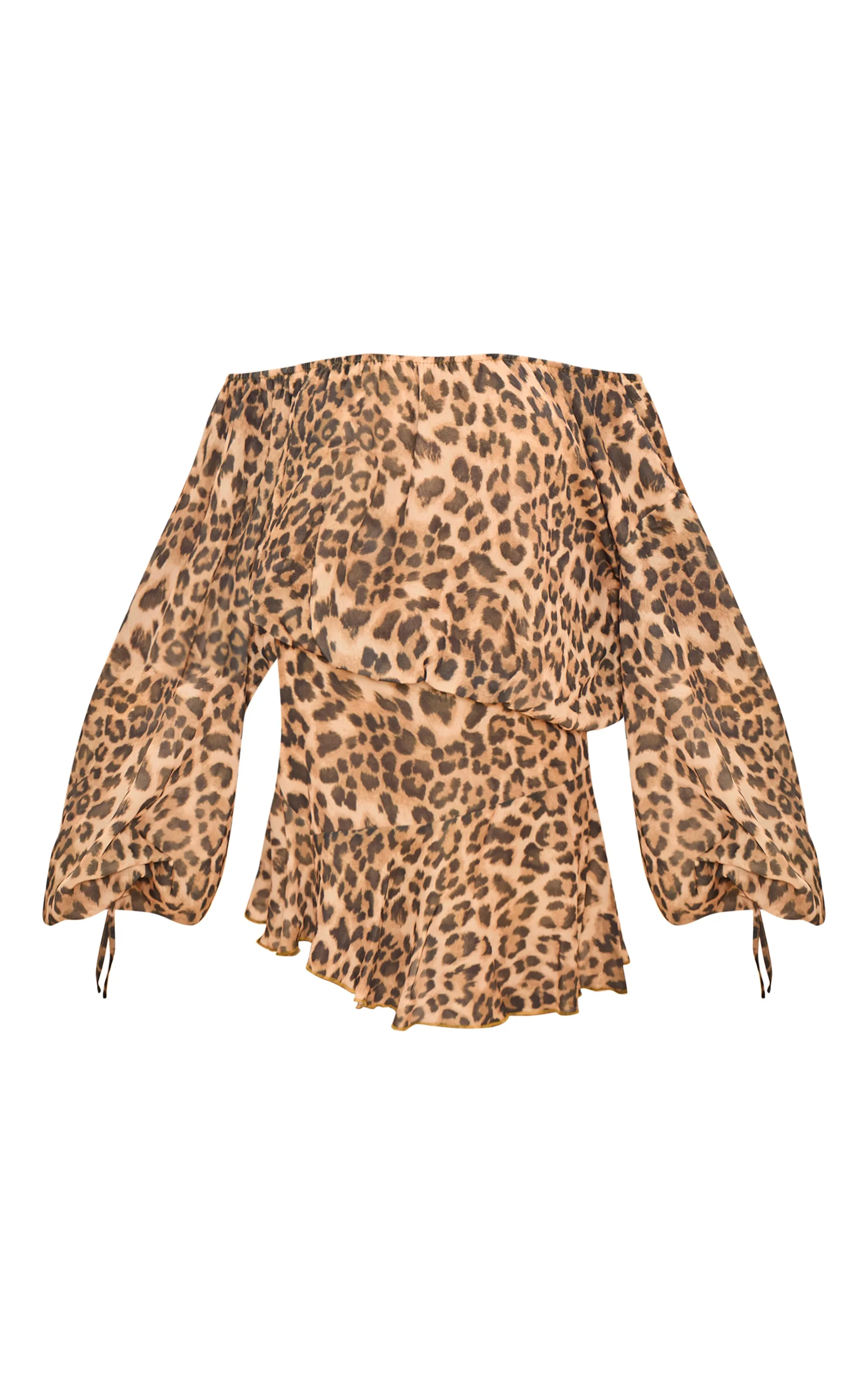 Leopard Chiffon One Shoulder Floaty Skort Playsuit sold by Pretty Little Thing product image thumbnail 5