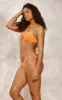 Orange Textured Tie Side Bikini Bottoms sold by Pretty Little Thing