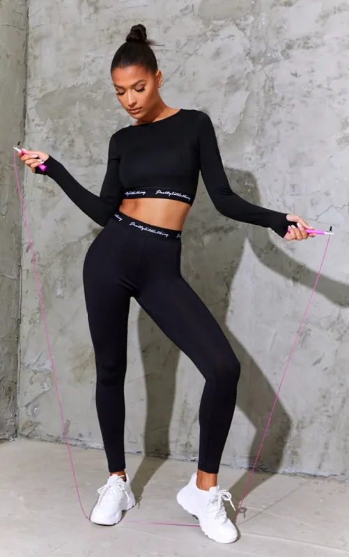 PRETTYLITTLETHING Black Elasticated Band Leggings sold by Pretty Little Thing