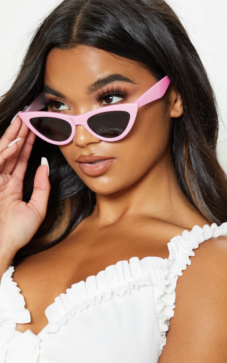 Pale Pink Retro Cat Eye Sunglasses sold by Pretty Little Thing