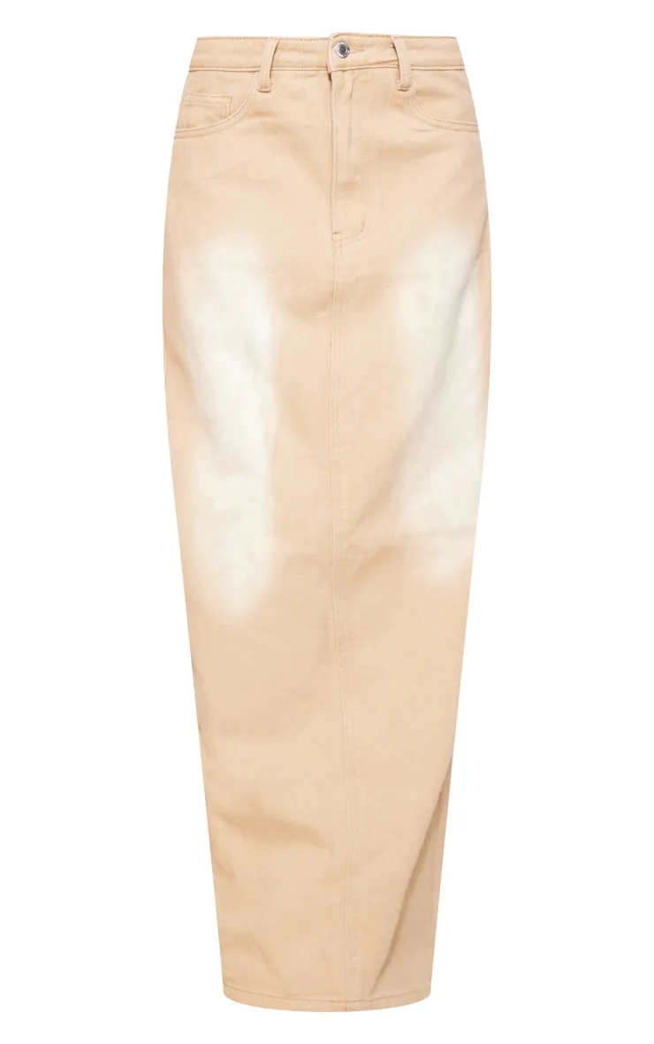 Washed Stone Denim Maxi Skirt sold by Pretty Little Thing product image thumbnail 5