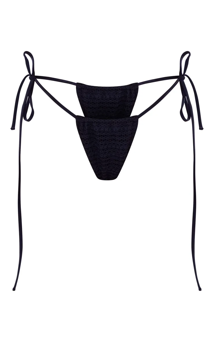 Navy Crochet Tie Side Bikini Bottoms sold by Pretty Little Thing product image thumbnail 5