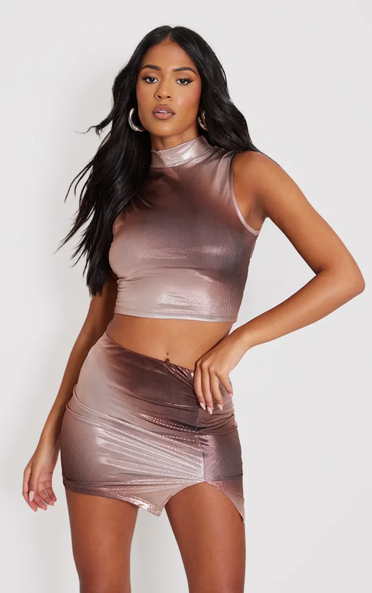 Tall Nude Glitter Mini Skirt sold by Pretty Little Thing product image thumbnail 4