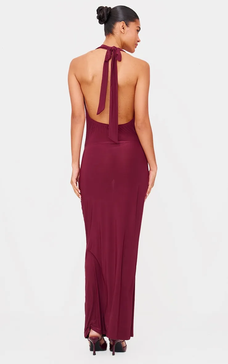 Plum Slinky Cowl Neck Maxi Dress sold by Pretty Little Thing product image thumbnail 2