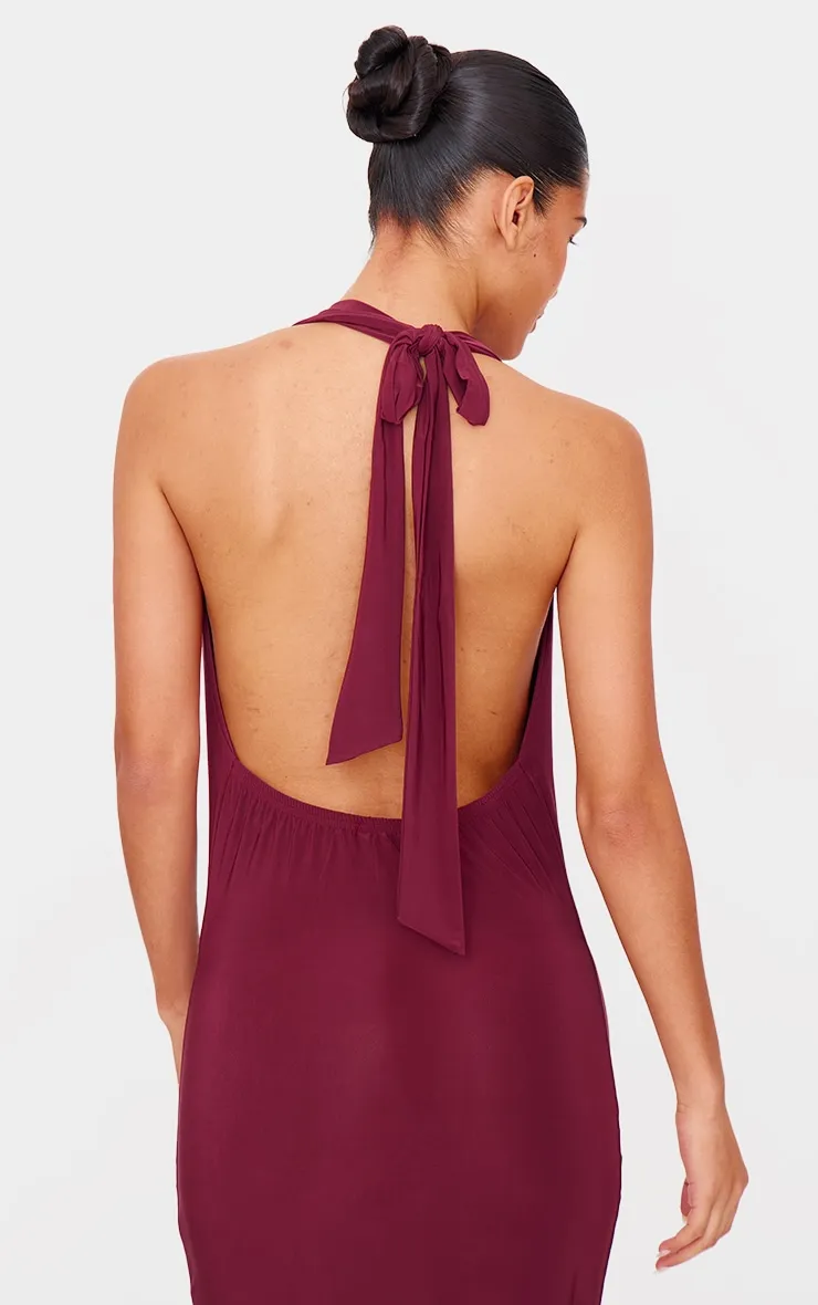 Plum Slinky Cowl Neck Maxi Dress sold by Pretty Little Thing product image thumbnail 4