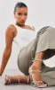 Silver Wide Fit Diamante Knot Detail Lace Up Cake Stand High Heeled Sandals sold by Pretty Little Thing