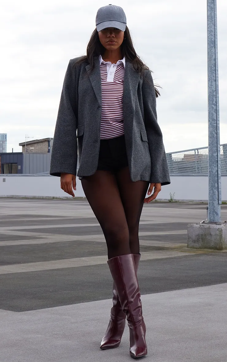 Charcoal Brushed Wool Look Tailored Blazer sold by Pretty Little Thing product image thumbnail 3