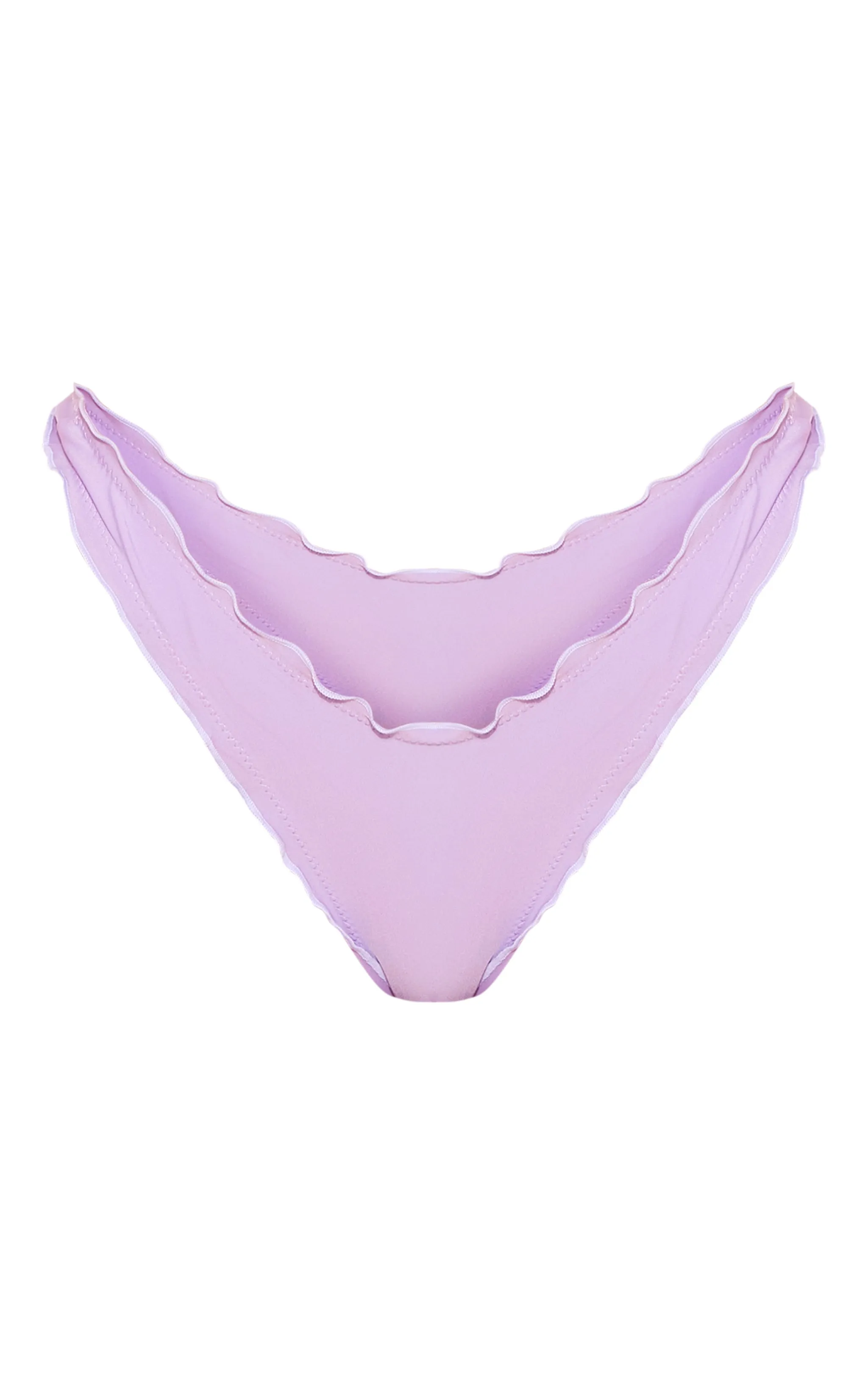 Lilac Contrast Stitch Frill High Leg Bikini Bottoms sold by Pretty Little Thing product image thumbnail 5