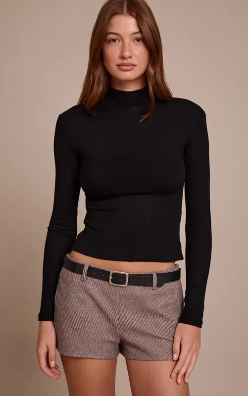 Brown Herringbone Hot Pants sold by Pretty Little Thing