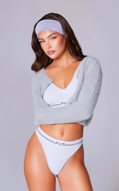 PRETTYLITTLETHING Grey Seamless Ribbed Thong sold by Pretty Little Thing