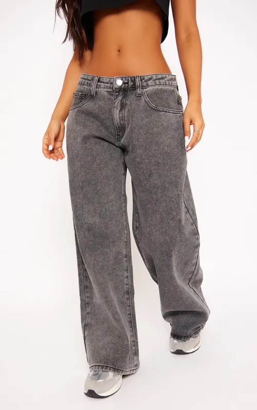 Petite Washed Grey Low Rise Boyfriend Jeans sold by Pretty Little Thing