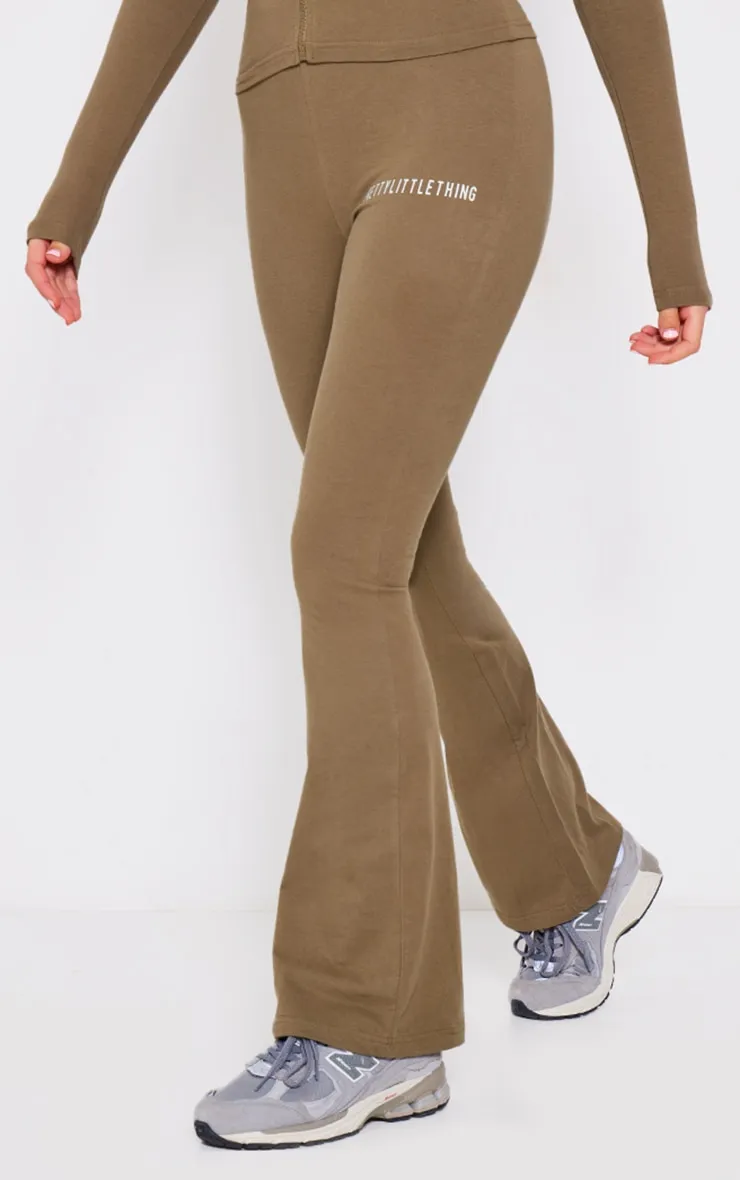 PRETTYLITTLETHING Khaki Jersey Skinny Flared Trousers sold by Pretty Little Thing product image thumbnail 2