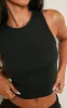 Petite Black Premium Ribbed Racer Neck Crop Top sold by Pretty Little Thing