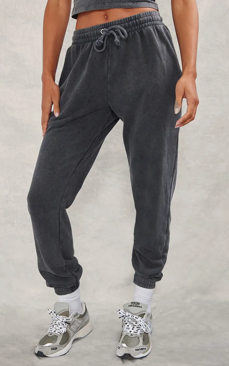 Charcoal High Waisted Cuffed Joggers sold by Pretty Little Thing product image thumbnail 2