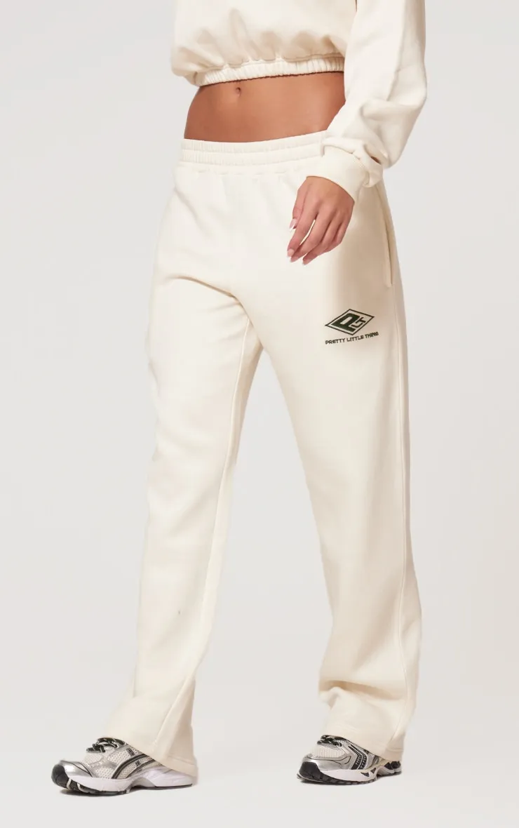 PRETTYLITTLETHING Grey Marl Embroidered Straight Leg Joggers sold by Pretty Little Thing product image thumbnail 2