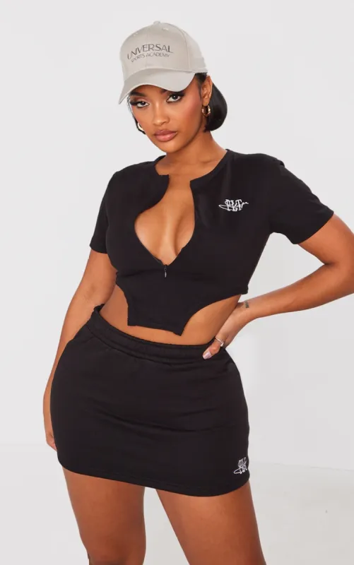 PRETTYLITTLETHING Shape Black Cotton T Shirt Crop Top sold by Pretty Little Thing