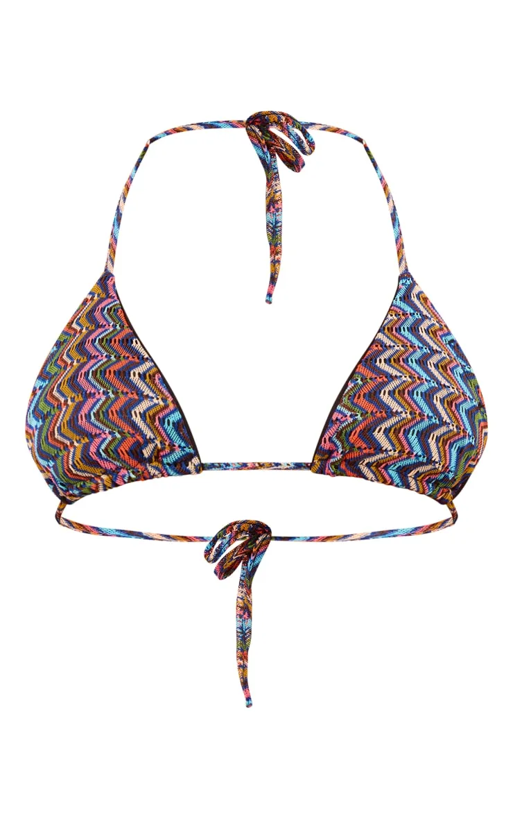 Multi Textured Triangle Bikini Top sold by Pretty Little Thing product image thumbnail 5