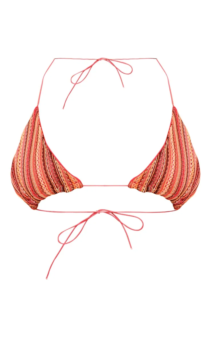 Pink Textured Triangle Bikini Top sold by Pretty Little Thing product image thumbnail 5