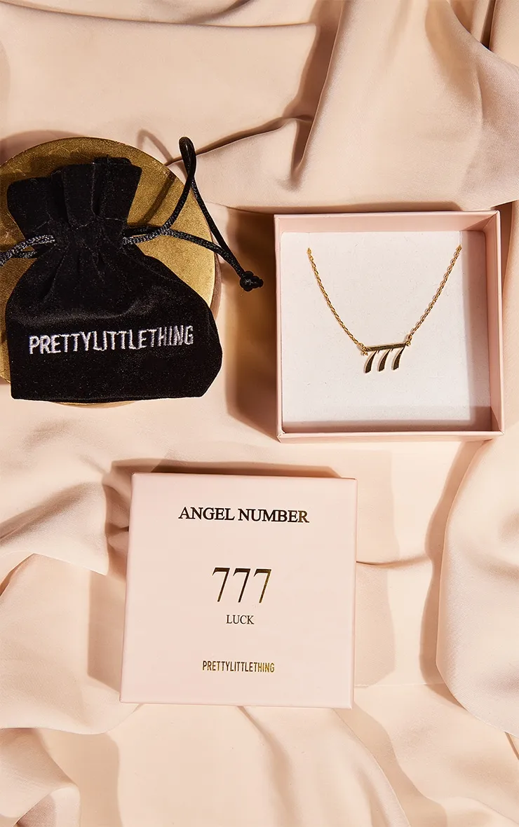Real Gold Plated 777 Angel Number Necklace sold by Pretty Little Thing
