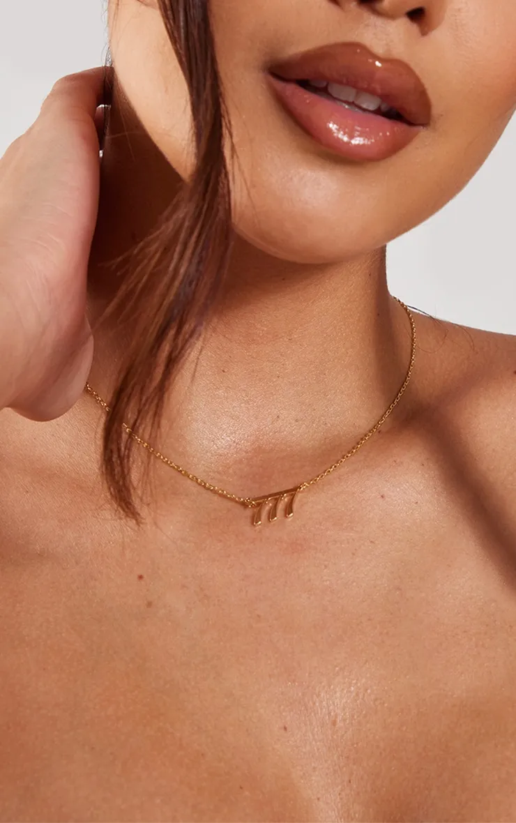 Real Gold Plated 777 Angel Number Necklace sold by Pretty Little Thing product image thumbnail 3