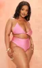 Plus Hot Pink High Waisted Bikini Bottoms sold by Pretty Little Thing
