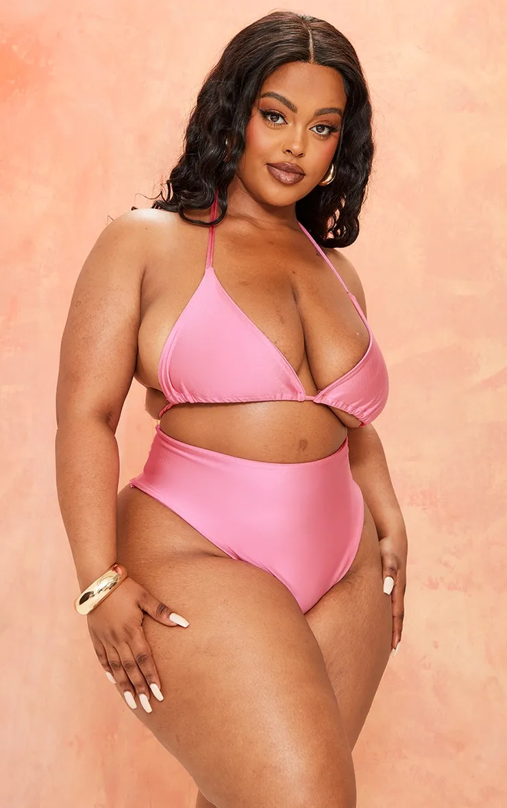 Plus Hot Pink High Waisted Bikini Bottoms sold by Pretty Little Thing product image thumbnail 2