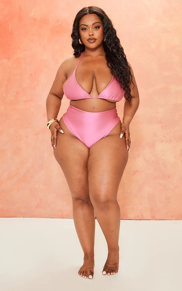 Plus Hot Pink High Waisted Bikini Bottoms sold by Pretty Little Thing product image thumbnail 3